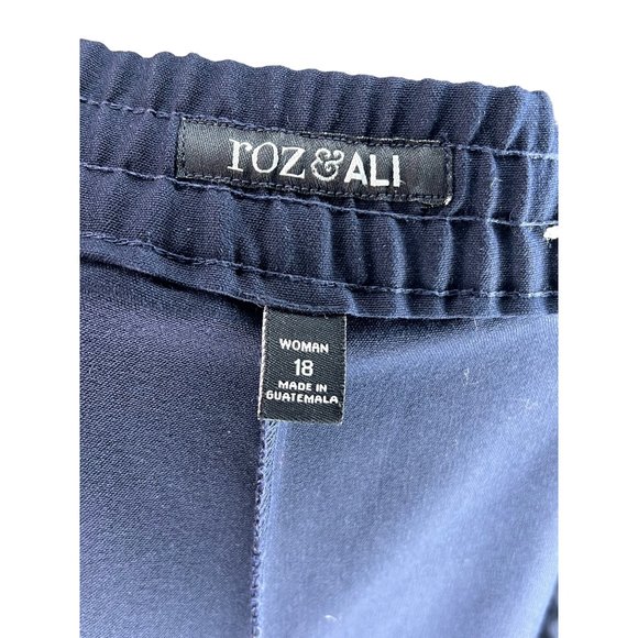 Roz & Ali women’s pants size 18 blue: in elastic waist tie stretch to pockets st - Picture 9 of 9